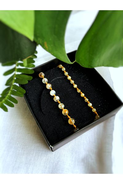 Atölye Merdiven Citrine Stone Double Bracelet with special box