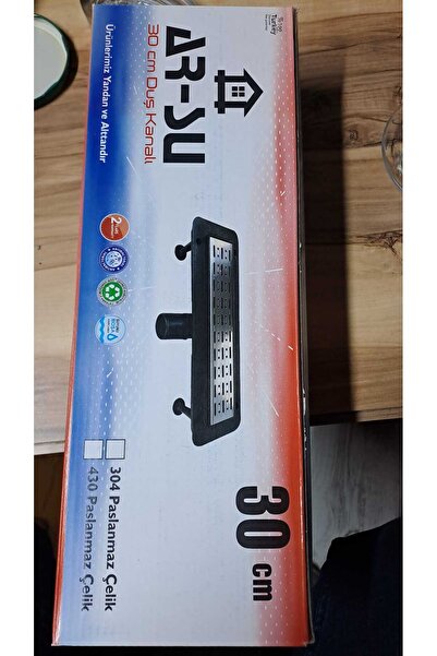 Ar-su Paslanmaz Çelik Duş Kanalı Kaliteli Yer Süzgeci 30 Cm (ALT KISMI SERT PLASTİKTİR.)