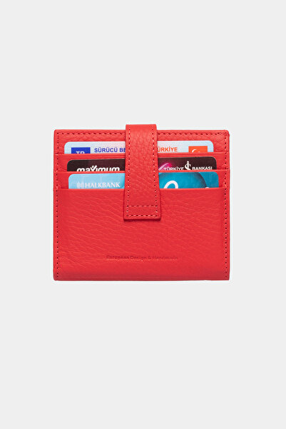 Grande 3803 Genuine Real Leather Women's Men's Wallet Red