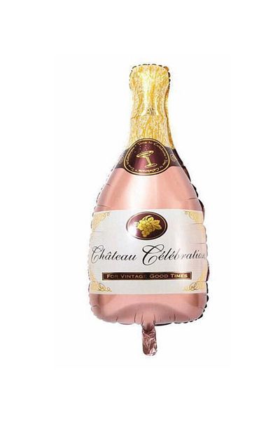 RÖNESANS PARTİ Star New Year Pink Color Champagne Foil Balloon 45x86 cm