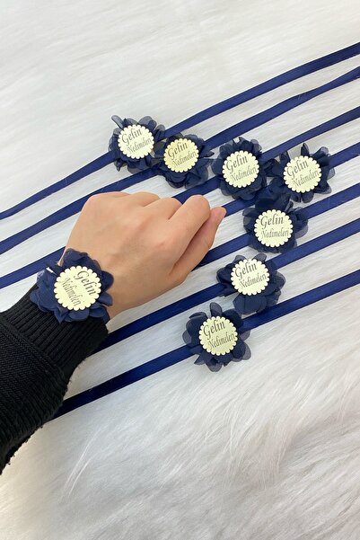 ZEYMERADE سوار وشريط للذراع لوصيفة العروس باللون الأزرق الداكن، حناء ليلة الع...