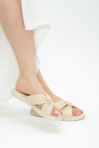 Tamer Tanca Women's Genuine Leather Flat Slippers 878 25 Bn Trlk Y23