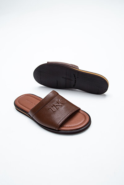 Tamer Tanca Erkek Hakiki Deri Düz Terlik 537 578 Erk Trlk Y23