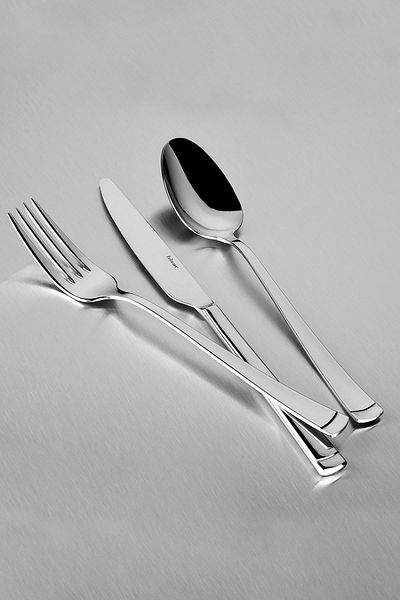 Hisar Marmaris 24 Piece Steel Spoon Knife Set - 6 Person Fork
