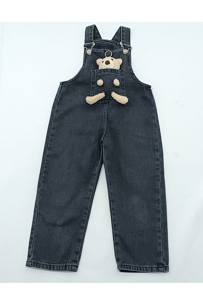 JABBER salopet children's jeans with teddy bear