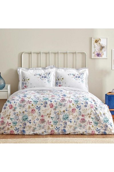 Karaca Home Duvet Cover Set 100% Cotton Double Floral Lilac