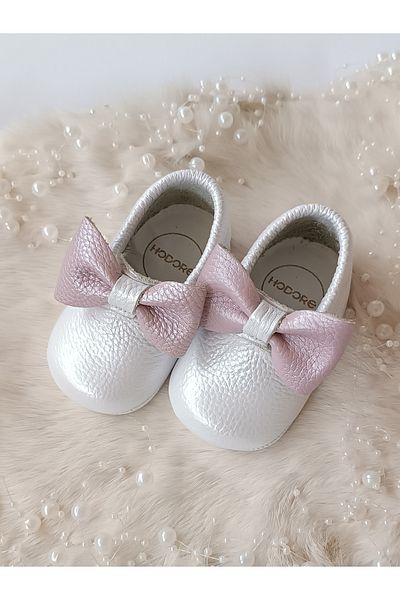 Hodore Sofia Mother of Pearl Genuine Leather Baby Loafers