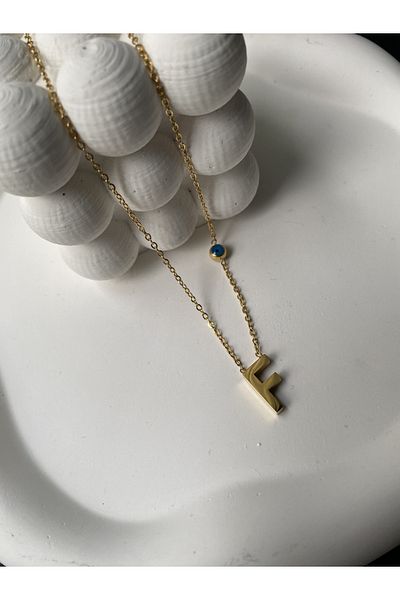 Alice Steel Gold Letter F Necklace