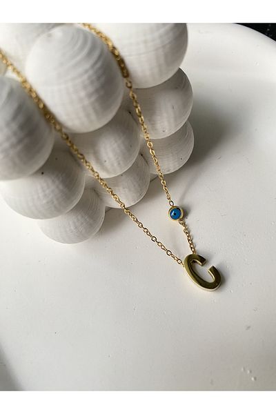 Alice Steel Gold Letter C Necklace
