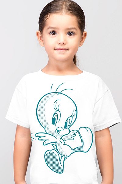ROCKANDROLL Tricou fetiță cu mânecă scurtă, pasăre veselă