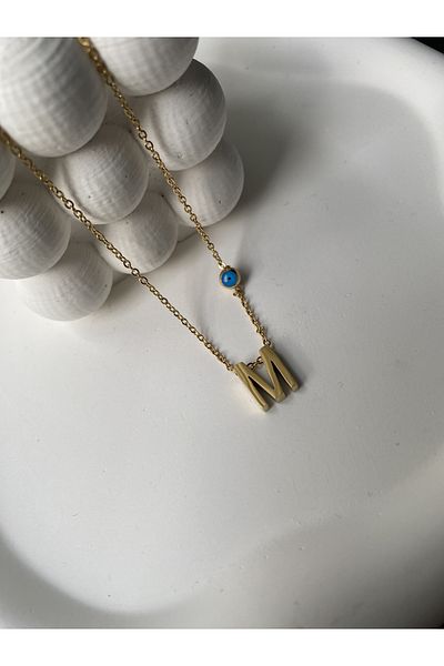 Alice Steel Gold Letter M Necklace