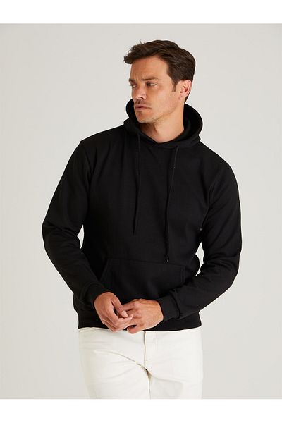 Relax family xf Hanorac cu glugă de iarnă pentru bărbați, bumbac imprimat slim fit