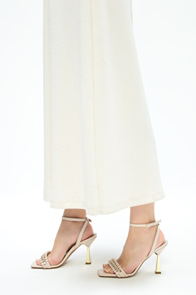 Tamer Tanca Vegane Sandalen mit Absatz für Damen 911 0405 Bn Sndlt Y23