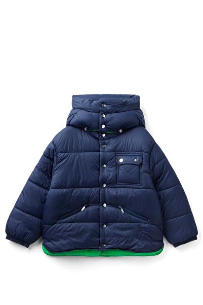 United Colors of Benetton Çocuk Unisex Kapüşonlu Mont 2VBSCN047