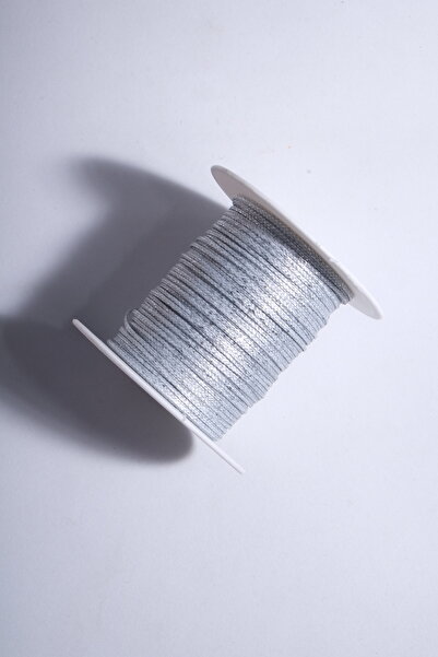 Eskişehir hobi sanat Ασημί 50 μέτρα 1 mm κερωμένο σχοινί κολιέ κοσμήματα σχεδίασης βραχιόλι σχοινί