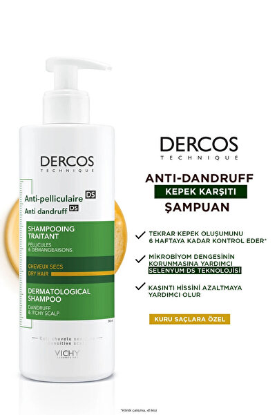 Vichy Dercos Anti Dandruff Kepek Karşıtı Şampuan 390 Ml - Kuru Saçlar Için DEMBA704