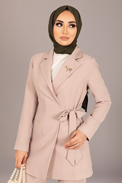 Stilife Σετ παντελόνι με πέτο στο πλάι με πέτρα