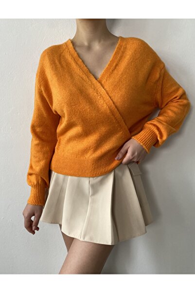 minaaise كارديجان تريكو يوموش مزدوج الصدر - برتقالي 26037