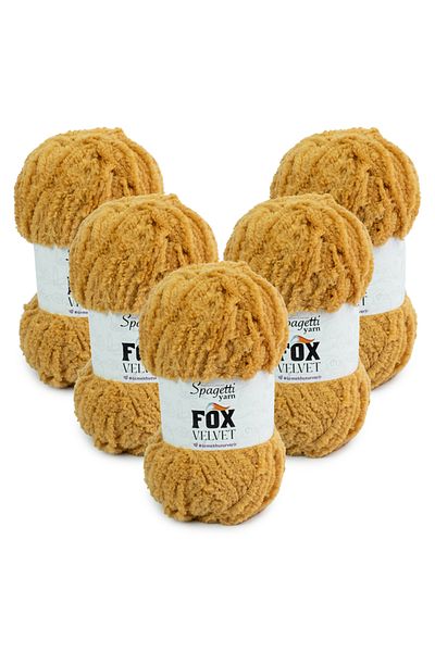 Spagettiyarn Fox Velvet 5 τεμαχίων μπρούτζο βελούδινο πλεκτό νήμα