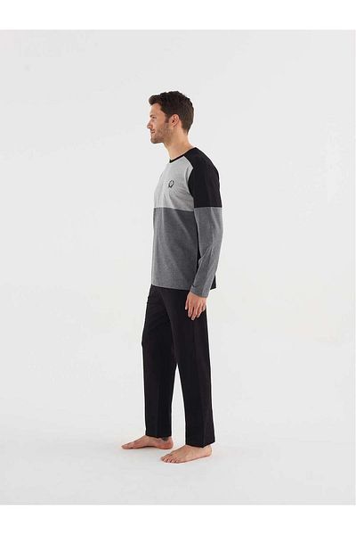Mod Collection Mod 3743 Black Crew Neck Sports Pajamas Set