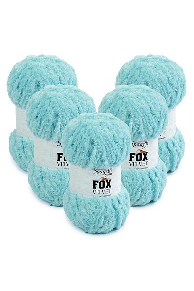 Spagettiyarn Πλεκτό νήμα Fox Velvet 5 τεμαχίων Mint Green Velvet