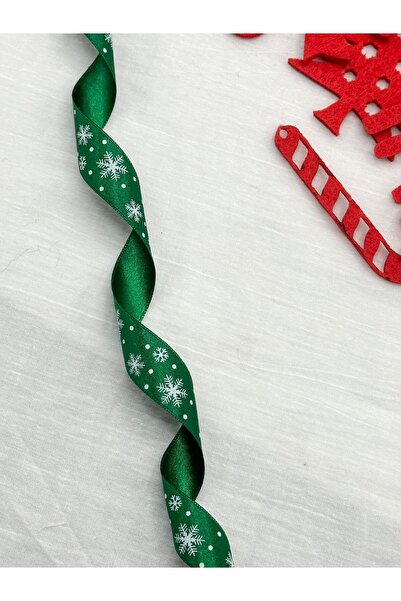 E Elmas شريط من الساتان على شكل ندفة الثلج لعيد الميلاد (2 سم 5 متر)