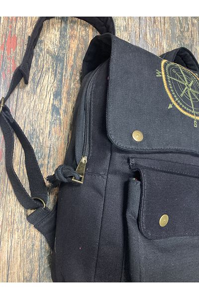 Street Bag Σακίδιο πλάτης με κέντημα πυξίδας Καθημερινής χρήσης Σχολική τσάντα ταξιδιού Camping