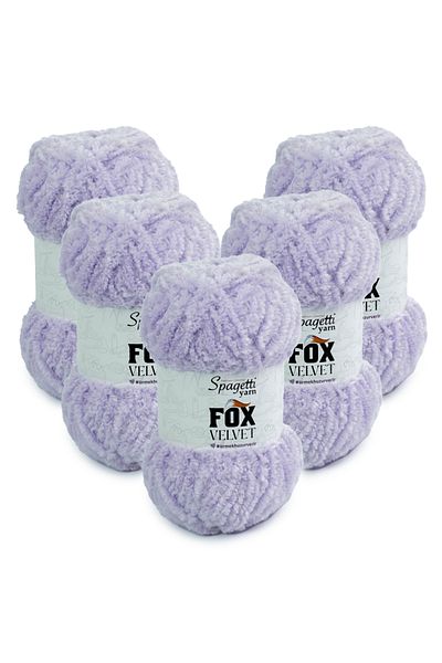 Spagettiyarn Fox Velvet 5 τεμαχίων ανοιχτό λιλά βελούδινο πλεκτό νήμα