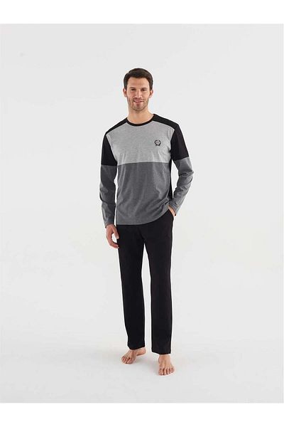 Mod Collection Mod 3743 Black Crew Neck Sports Pajamas Set