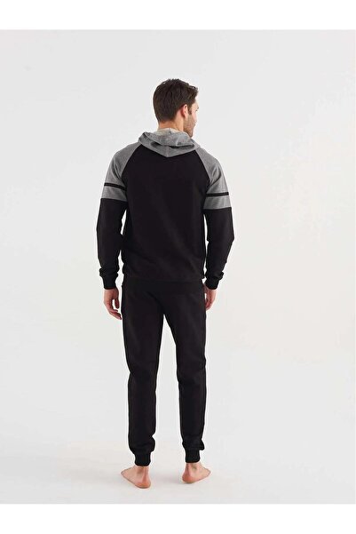 Mod Collection Siyah Kapüşonlu Eşofman Takım