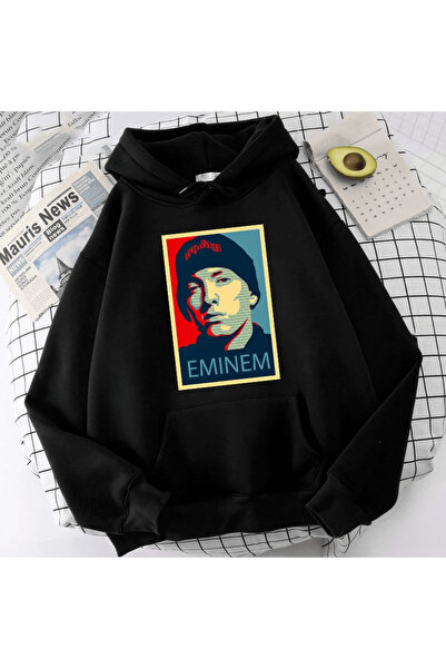 MAGORS Μακρυμάνικο φούτερ SVART WEAR EMINEM με εμπριμέ βαμβακερή κουκούλα