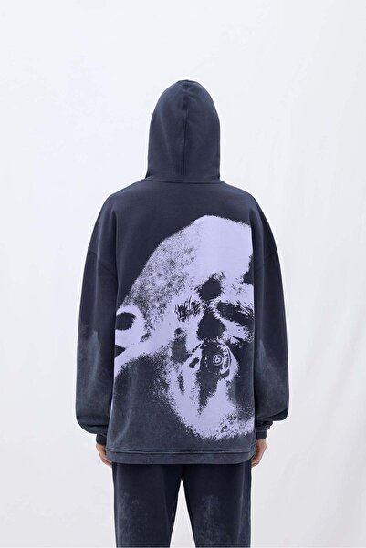 LES BENJAMINS Black Printed OVERSIZED HOODIE 001