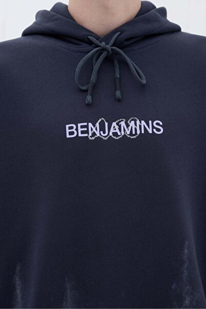 LES BENJAMINS Black Printed OVERSIZED HOODIE 001