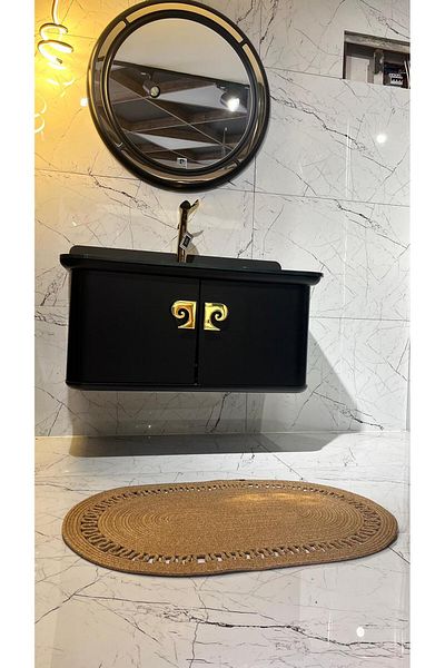 decorium pleksi Σετ μπάνιου από άχυρο γιούτας, Σετ πατάκι μπάνιου, Πατάκι, διακόσμηση