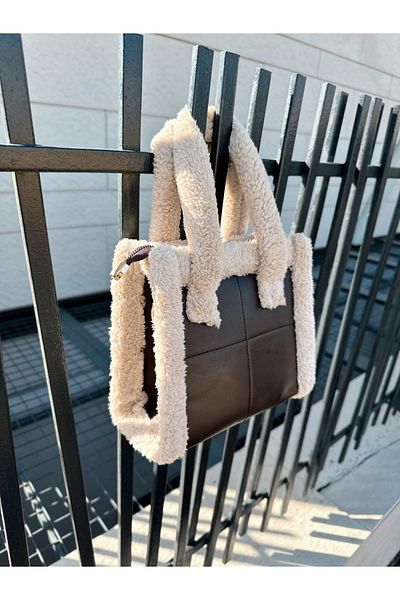 Mojeva Helen Square Fluffy Detail Γυναικεία τσάντα ώμου χειρός