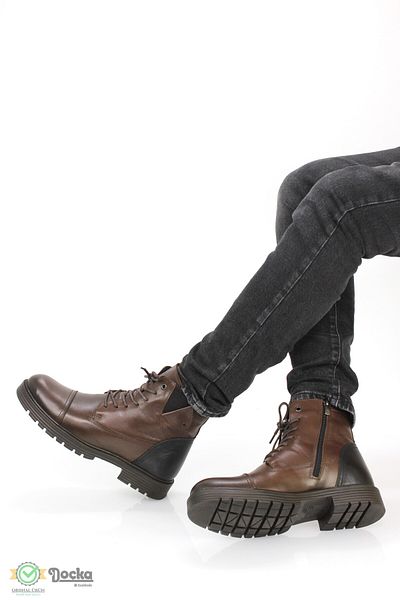 Scootland Men's Genuine Leather Rubber Sole Classic Style Daily Boots