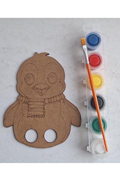 Ebrulisler Penguen Parmak Kukla Ahşap Boyama Aktivite Etkinlik Sanat Hobi Seti