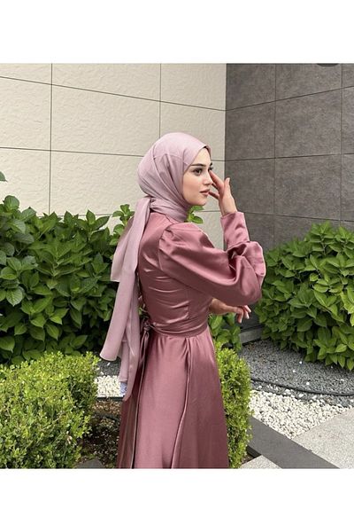 BYATEİLER Janjan Patterned Dried Rose Chiffon Shawl