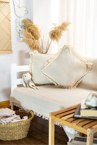 NDC HOME Special Design Single Linen Cream Throw Pillow Case 43x43