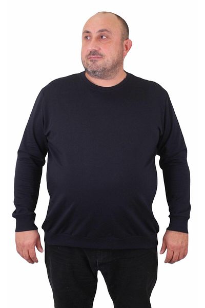 MocGrande Κλασικό ιδρώτας με λαιμόκοψη σε μεγάλο μέγεθος 23216 NAVY BLUE