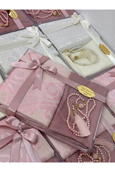 çeyizlik setim سجادة صلاة للمهر والهدايا، بطانية قطنية، مجموعة مسبحة، مجموعة سجادة صلاة