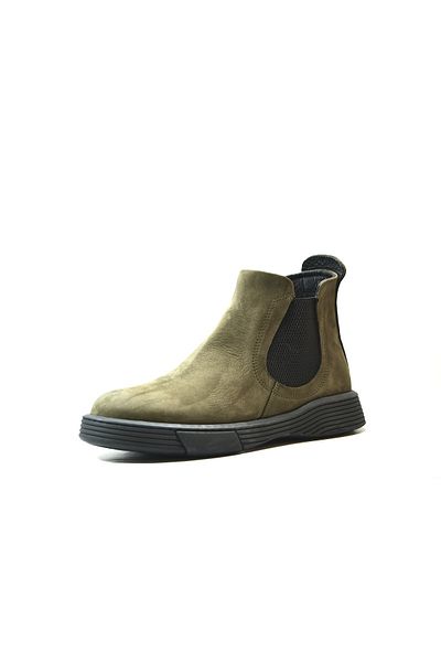 Onlo Ayakkabı ER.223 Γνήσιο δέρμα Nubuck Khaki Elastic Ανδρικές Μπότες Casual Special Size
