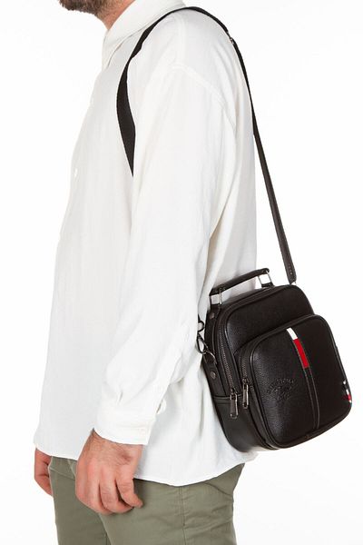 Newish Polo Adelina Black Leather Hand and Shoulder Bag and Mechanism Card Holder Set Adl05926