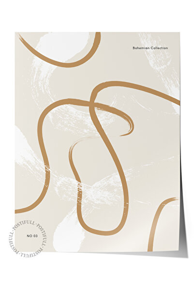 Postifull Soft Boho Çerçevesiz Duvar Posteri, İskandinav Temalı Poster - Salo...