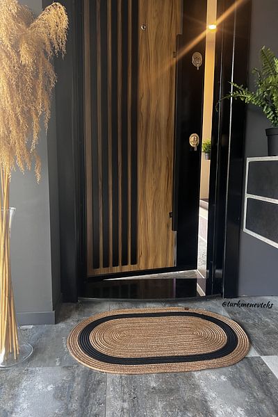 Türkmen Ev Tekstil Jute, Straw, Door Mat, Bathroom Mat, Mat, Kitchen Mat
