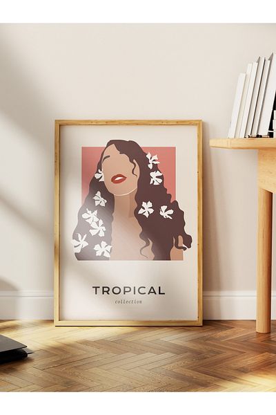 Postifull Αφίσα με θέμα το Tropical Aesthetic Duar - Διακόσμηση χωρίς πλαίσιο, σαλόνι, κουζίνα και υπνοδωμάτιο