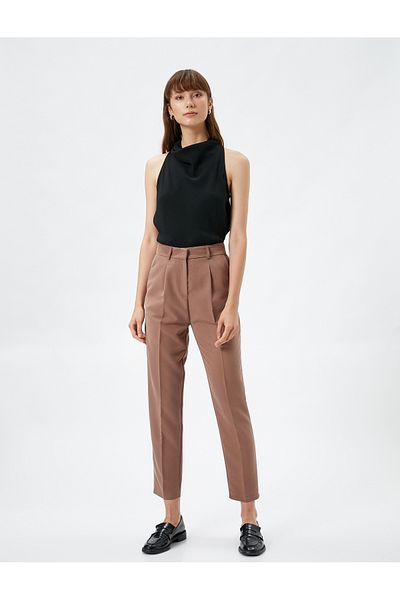 Koton Cigarette Trousers Pocket Pleated Modal Blended