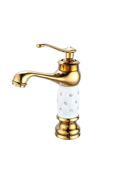 Boheme fleko Basin mixer Gold-White ceramic body