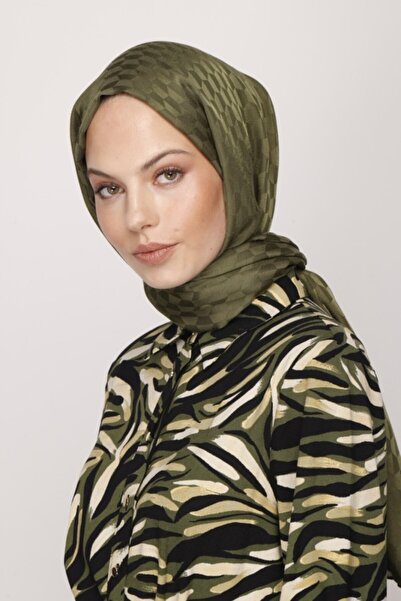 VALORSCARF Χακί μοτίβο Qoza Μεταξένιο σάλι ζακάρ