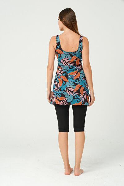 vawensea Women's Tights Patterned Dress - Blue (with Breast Pad)